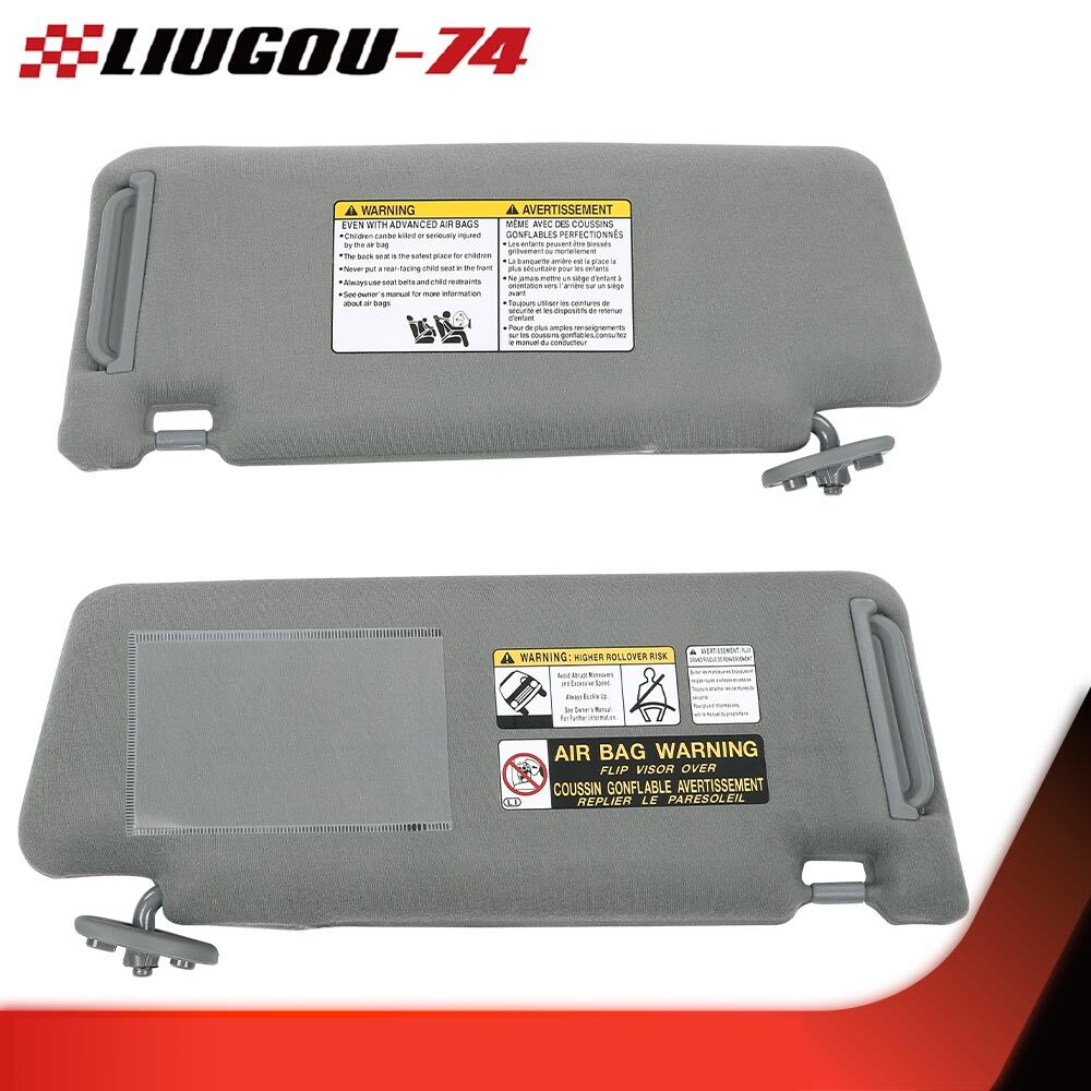 Suitable for 2005-2015 for Toyota Tacoma sun visor 2-piece set, driver and passenger side, grey.
