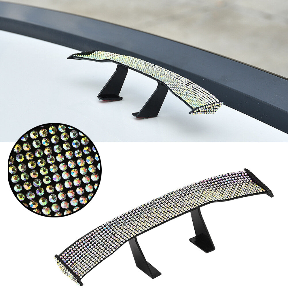 6.89inch for Mini Universal Decorative Spoiler Wing for All Car Colourful Rhinestone
