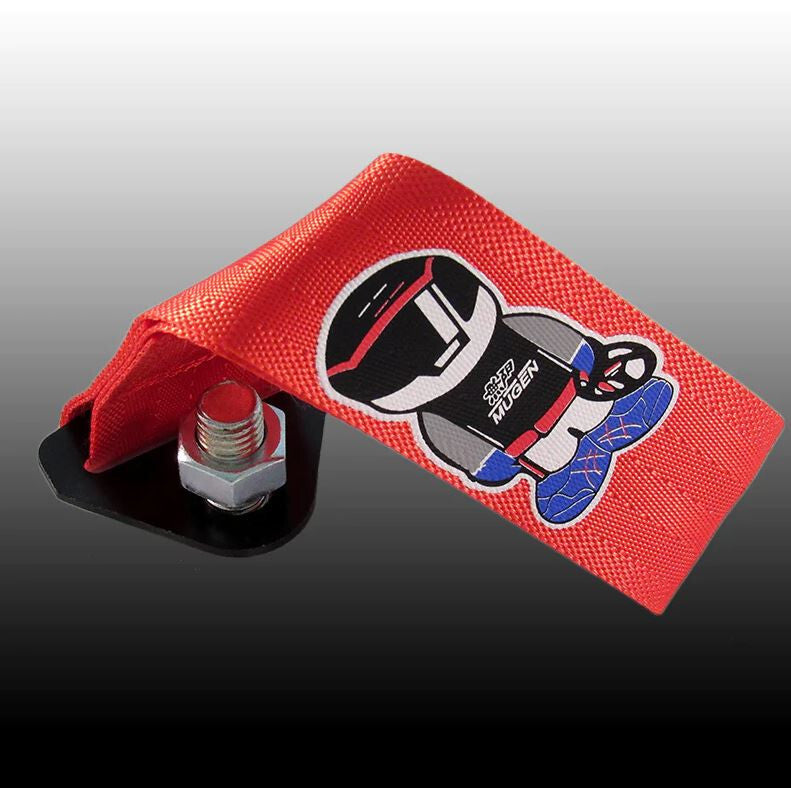 Car tow cover, trunk boot, bumper, tow hook, red, for Mugen General