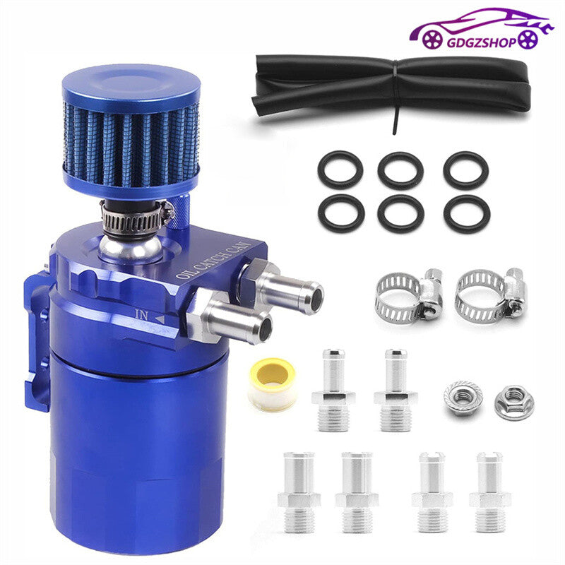 Oil Catch Can Kit Universal Aluminum Reservoir Baffled Tank with Breather Filter
