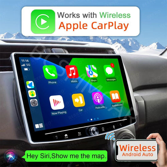 Carplay Adapter Wireless 10in Touch Screen Multimedia Player GPS Wifi Android 12