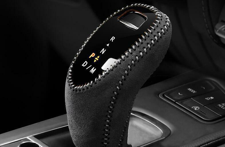 Central Console Gear Shift Knob Trim Black Suede Leather for Cadillac CT5 20-24