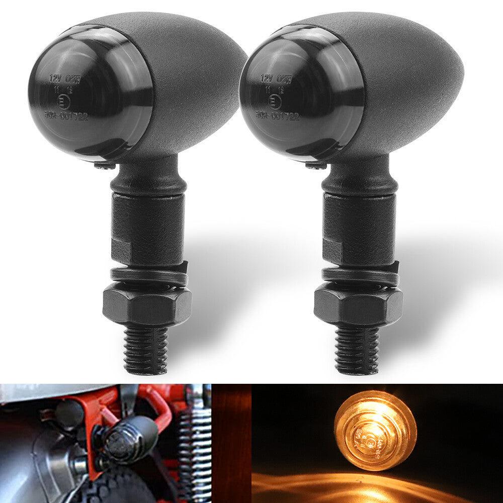 2X Smoke for Mini Motorcycle Bullet Turn Signals Indicator Blinker Light Amber Lamp