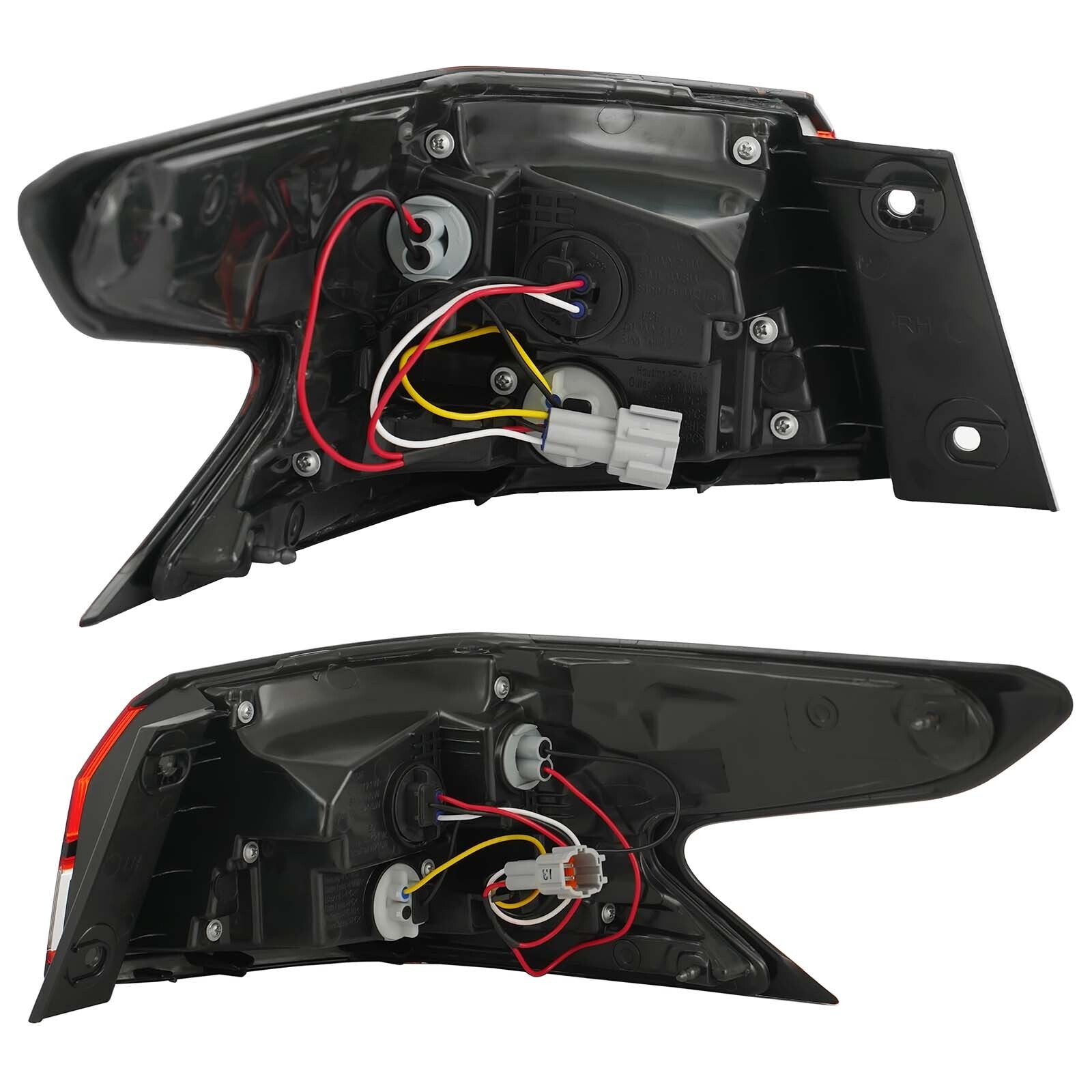 A pair of taillights suitable for Nissan Versa Sedan body panels (sizes 20-24).