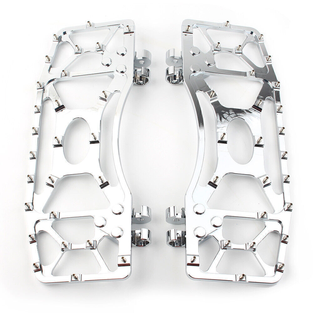 Chrome MX Style Wide Foot Pegs Floorboard Fit Touring Electra Road Glide Dyna