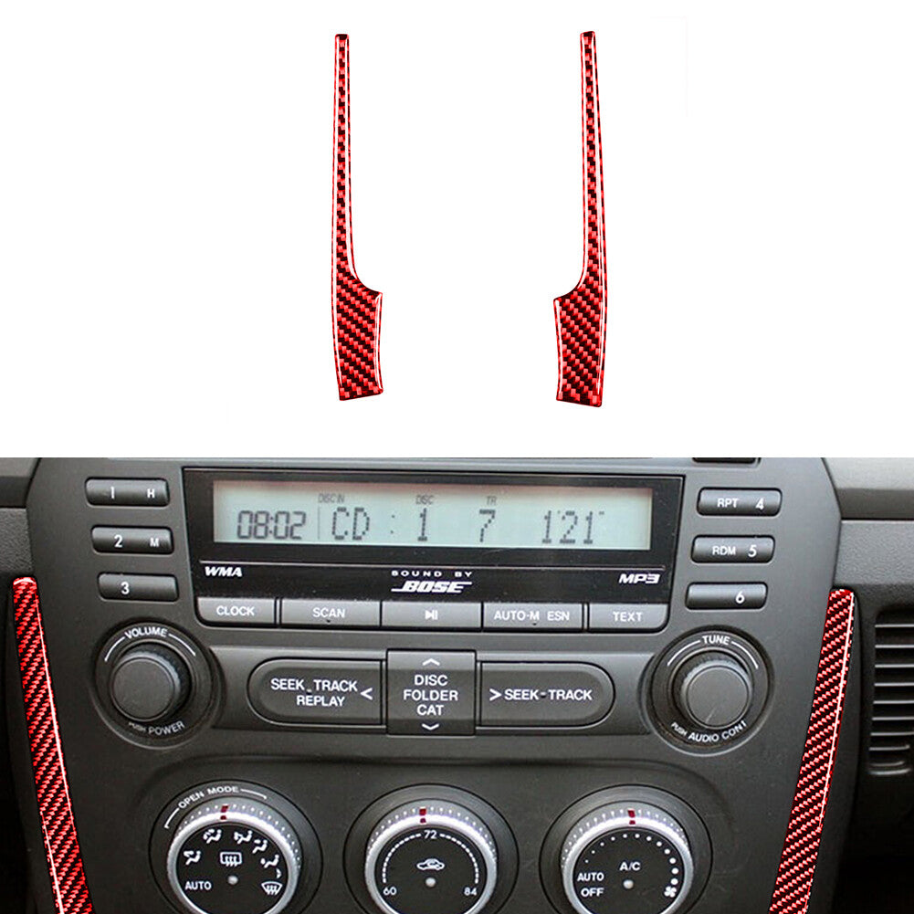 Red Carbon Fiber Central Console Side Cover Trim for Mazda MX-5 Miata 2009-2015