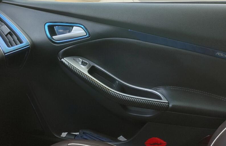 Interior Cover Scuff Plate Carbon Fiber Front Door for Ford Focus RT ST 12-2018