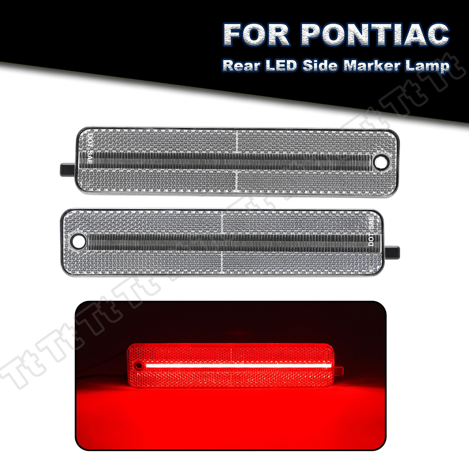 Suitable for 1993-02 for Pontiac Firebird Trans AM Red LED Rear Marker Lights - Clear