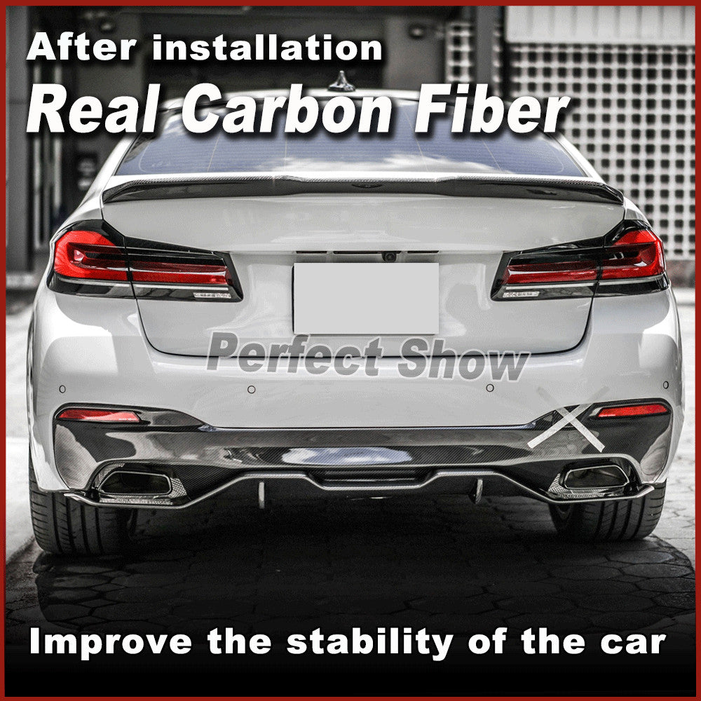 Fit for BMW 5 Series G30 540i M Sport 2017-2022 REAL Carbon Rear Bumper Diffuser