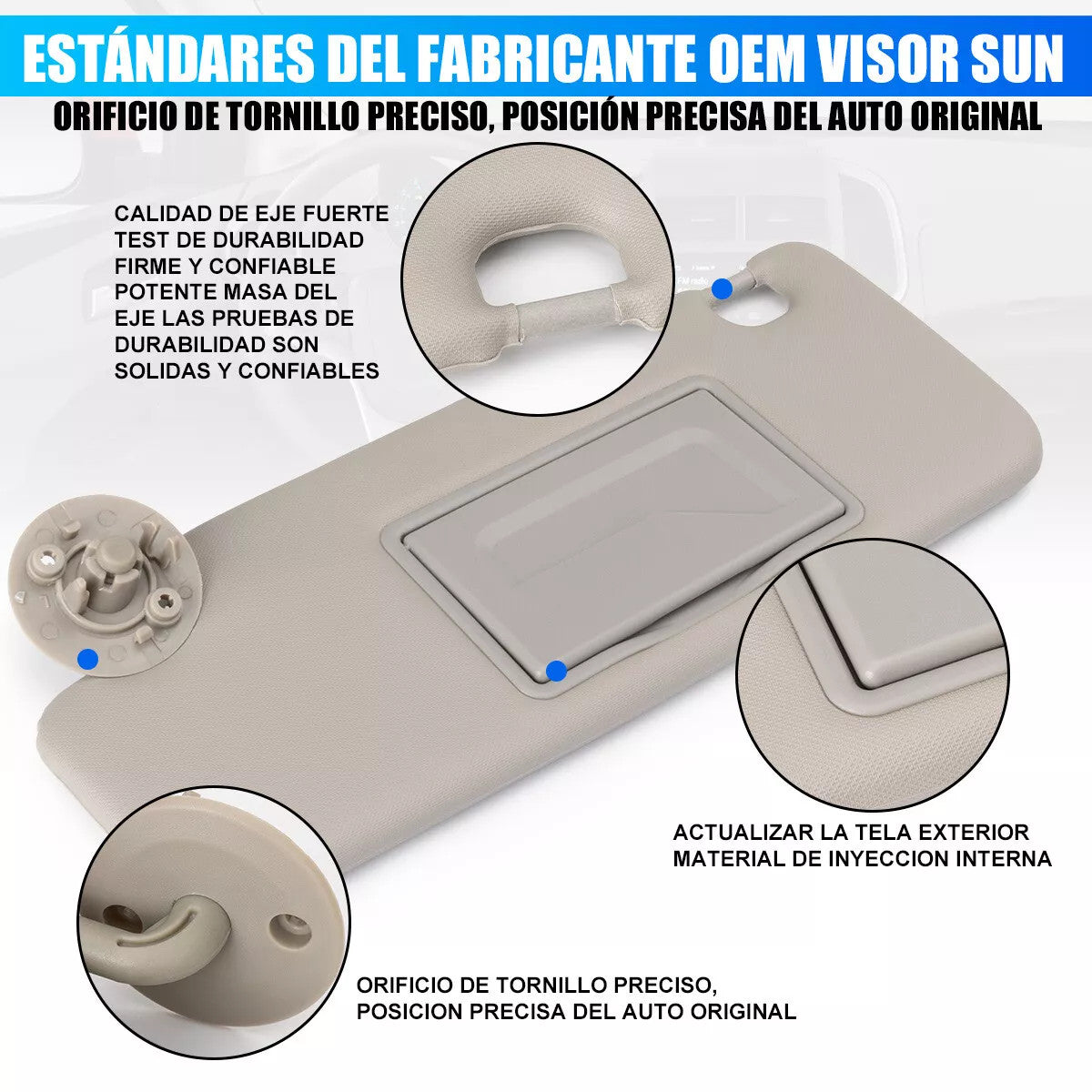 2X LH+RH Gray Inside Sun Visor P95327509 P95327507 for Chevrolet Sonic 2012-2016