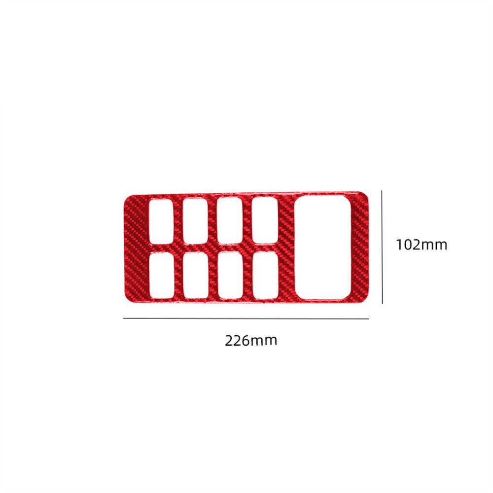 Red Carbon Fiber Central Control Button Panel Trim For Toyot@ FJ Cruiser 2007-21