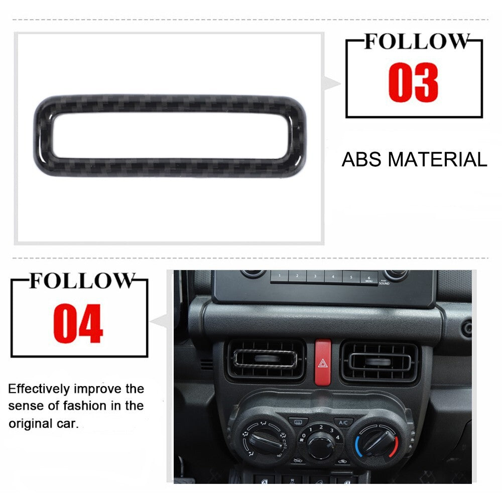 Carbon Fiber Central Air Condition Outlet Cover Trim for Suzuki for Jimny 2019-2023
