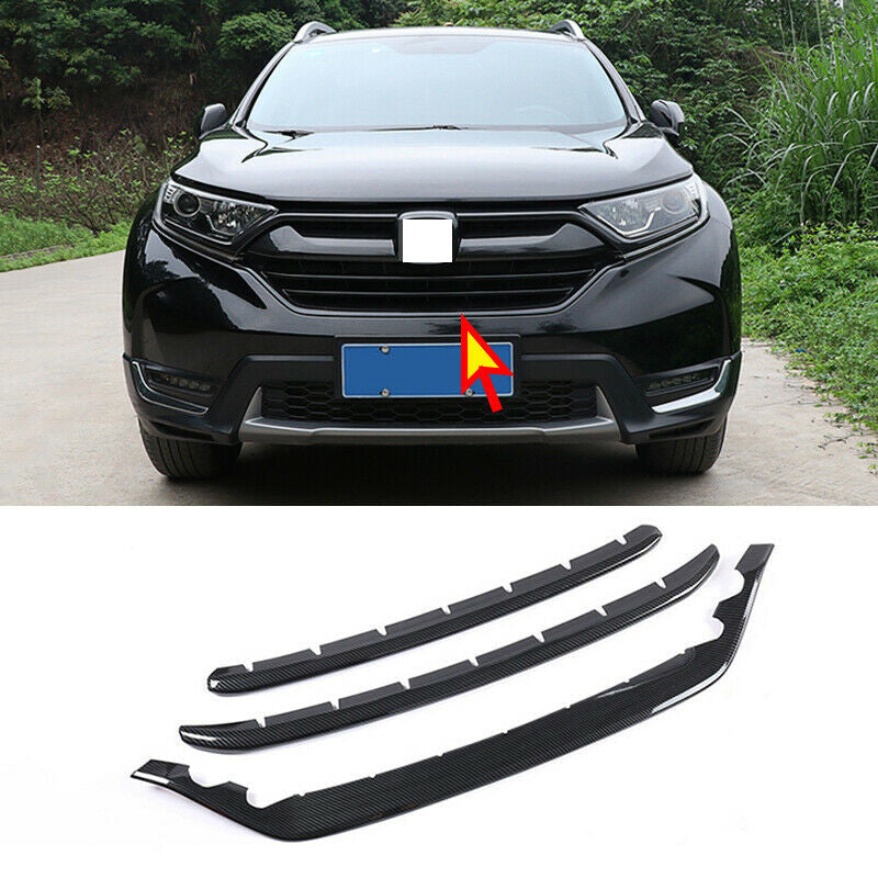 for Honda CRV CR-V 2017-2020 Carbon ABS Front Center Grille Frame Cover Trim