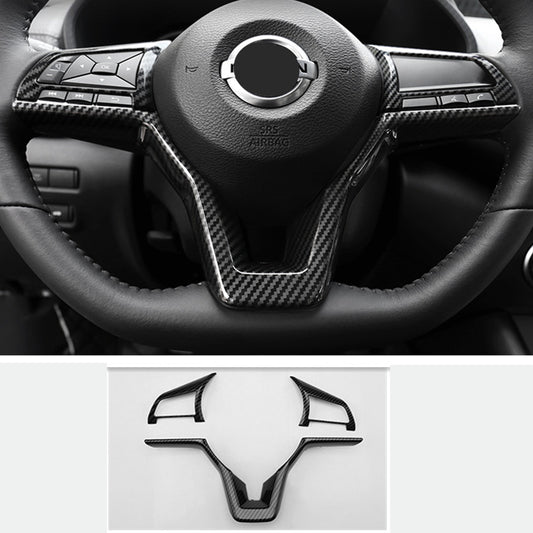 Carbon Fiber Look Inner Steering Wheel Moulding Trim 3P for Nissan Versa 20-2023