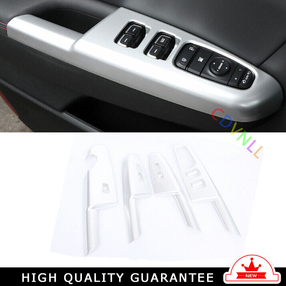 Glass Window Lifting Lock Panel Trim 4PCS for Kia Sportage 2017-20 Matte Silver