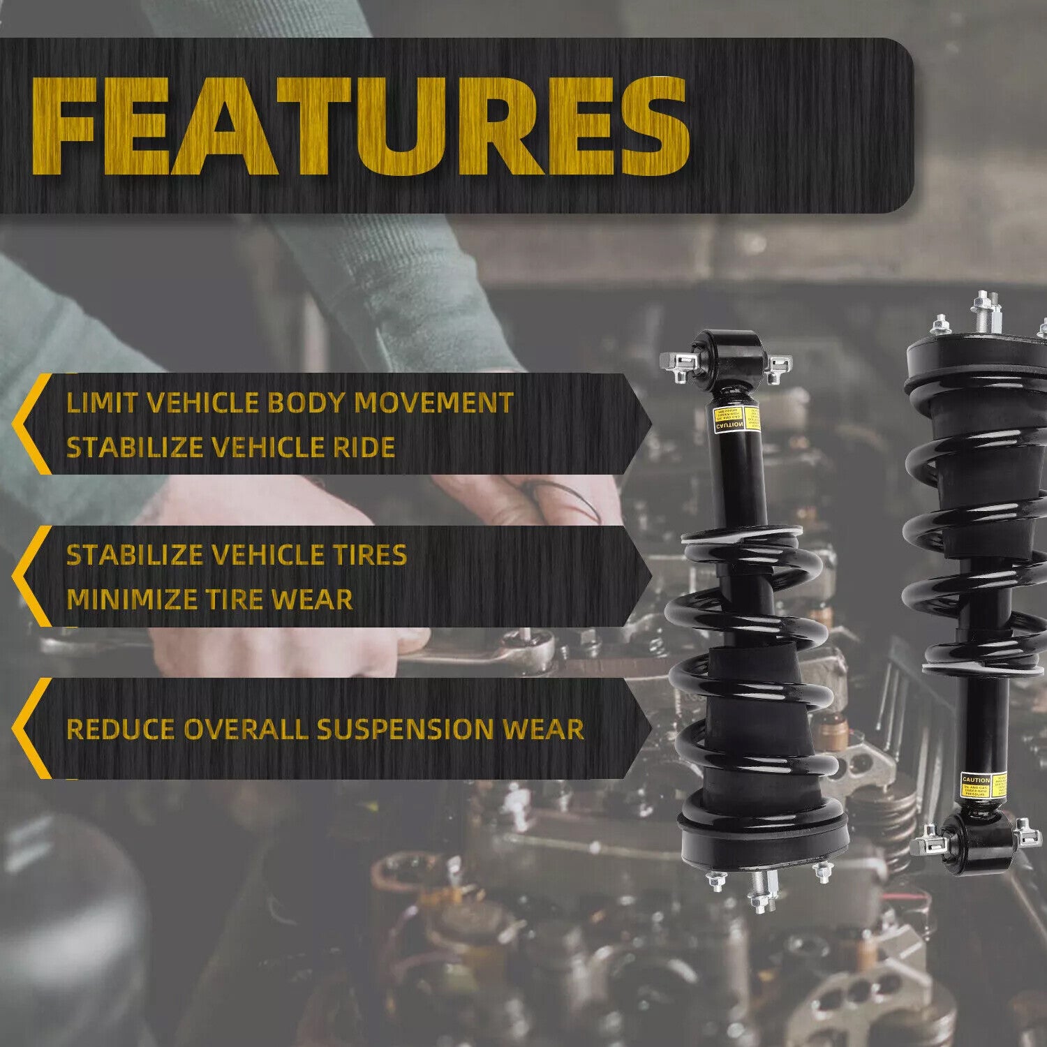 2X Fit for Mercedes W221 C216 S550 S600 CL500 CL600 Front Shock Struts ABC Hydraulic