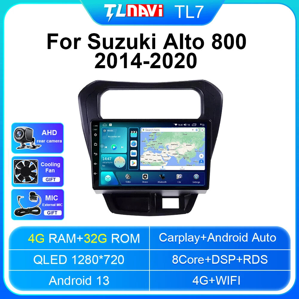 for Suzuki Alto 800 2014-2020 Stereo CarPlay Android Car Radio Player Screen GPS