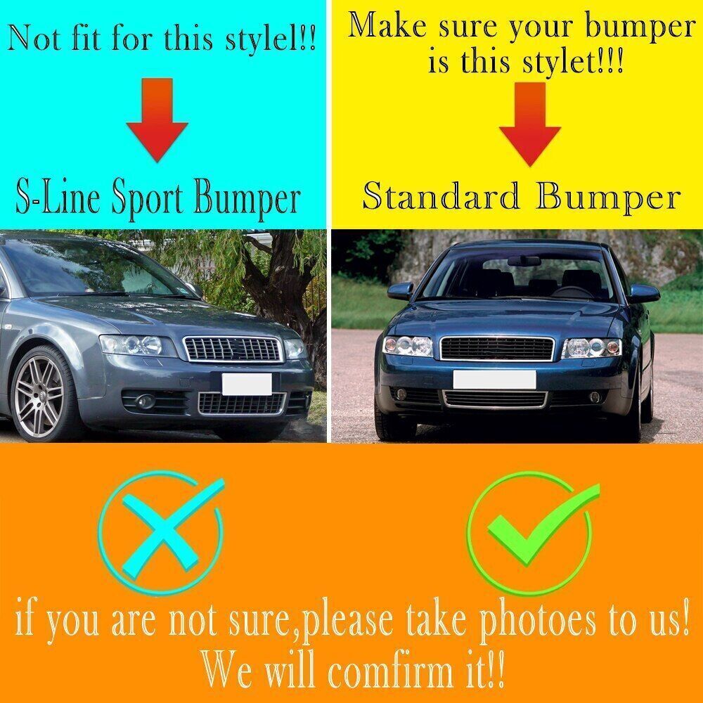 for Audi A4 B6 2001-2005 1 Pair Front Bumper Side Fog Light Hex Grilles