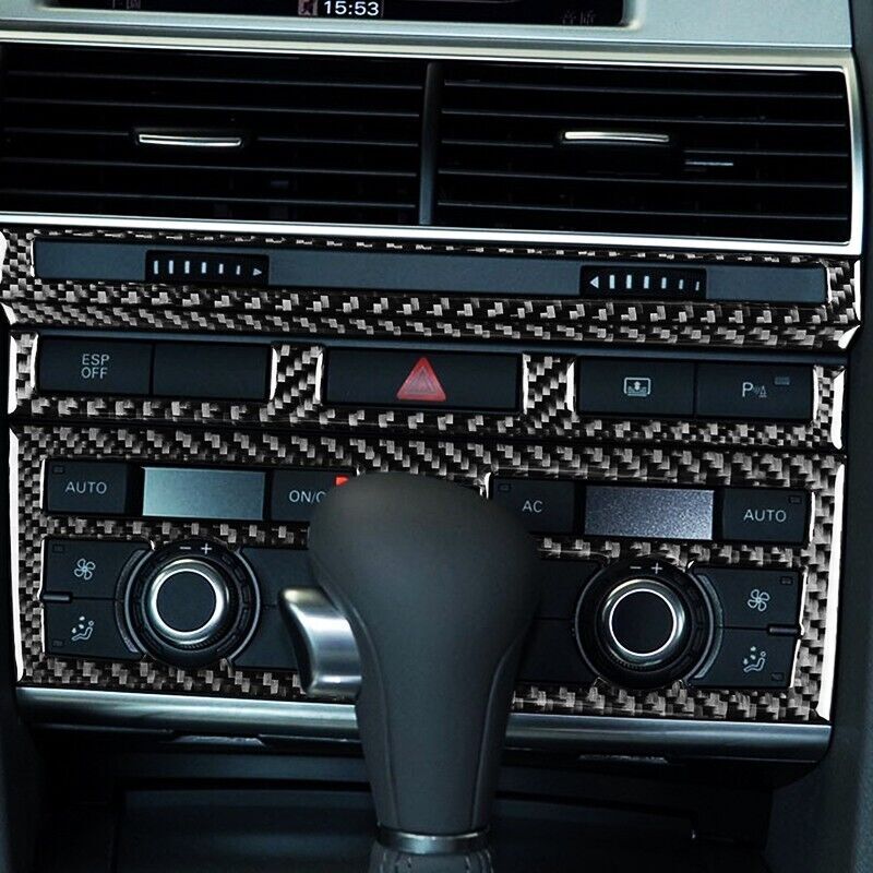 Real Carbon Fiber Car Central Control Panel Cover Trim for Audi for A6 S6 2005-2011