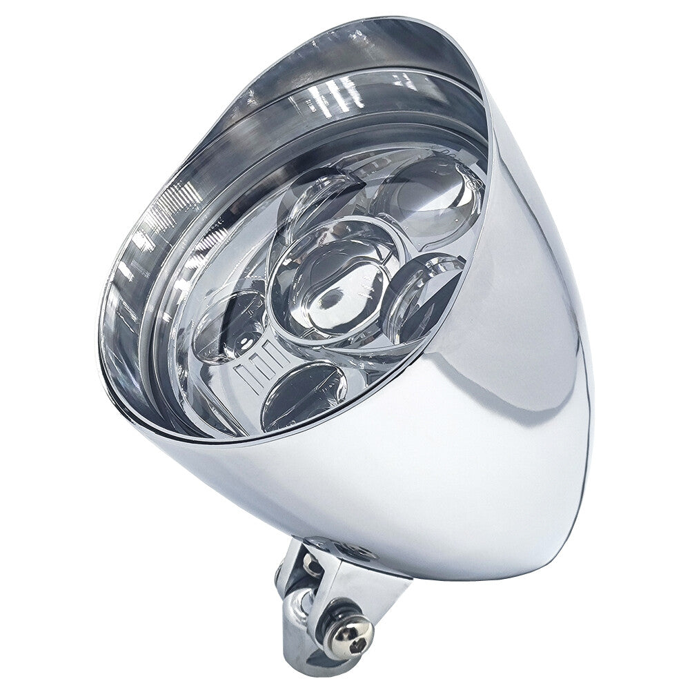 6Chrome Motorcycle LED Visor Headlight Lamp for Harley Bobber Chopper Universal