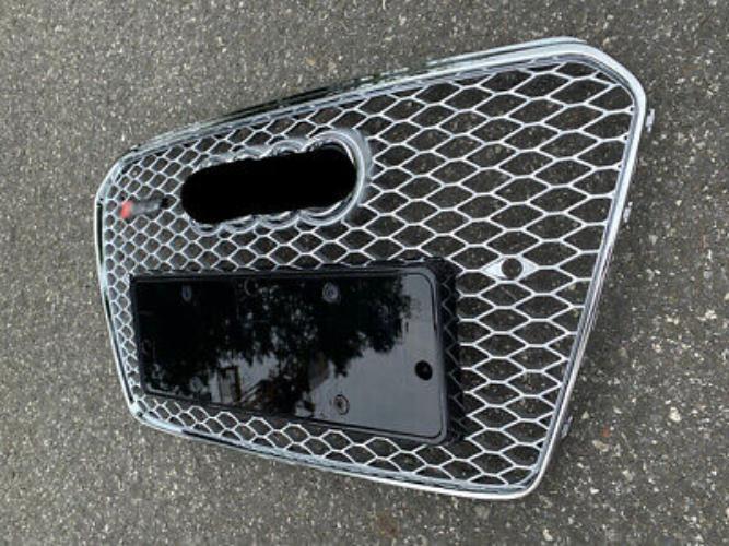 Chrome honeycomb front bumper grille for Audi A5, S5, and RS5 styling 2012-2016.