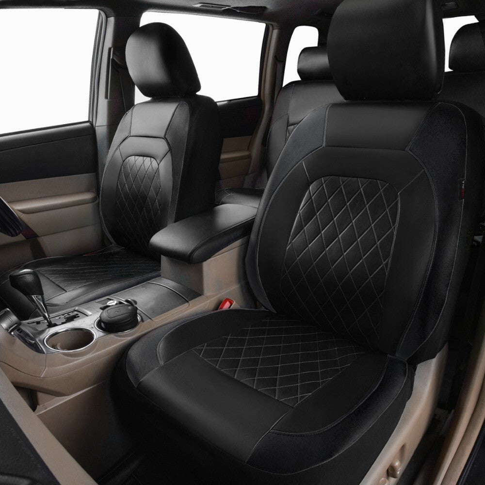Front Car for Seat Covers Protectors PU Leather W/Headrest Covers Fit for Ford Focus