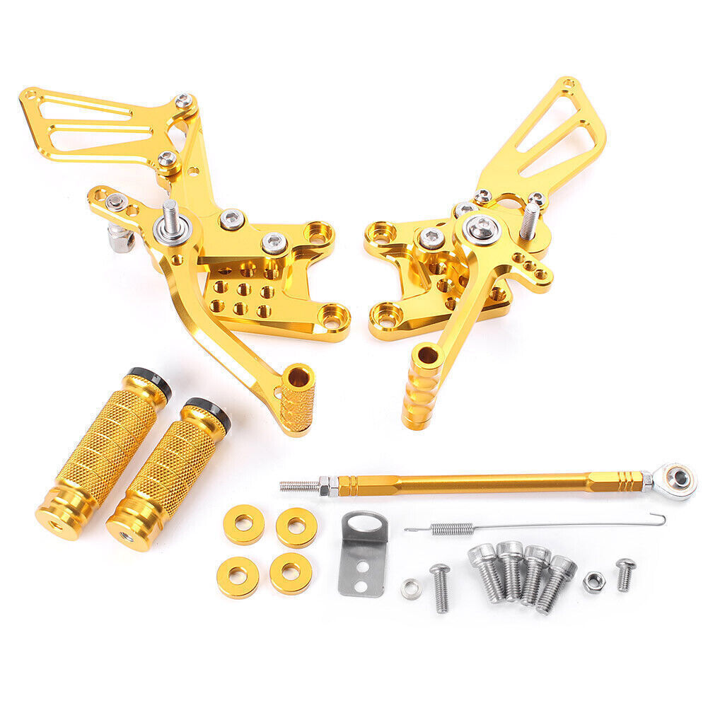 Adjustable Motorcycle Rearset  Footpegs for Suzuki 2000 - 2004 GSXR1000 Gold