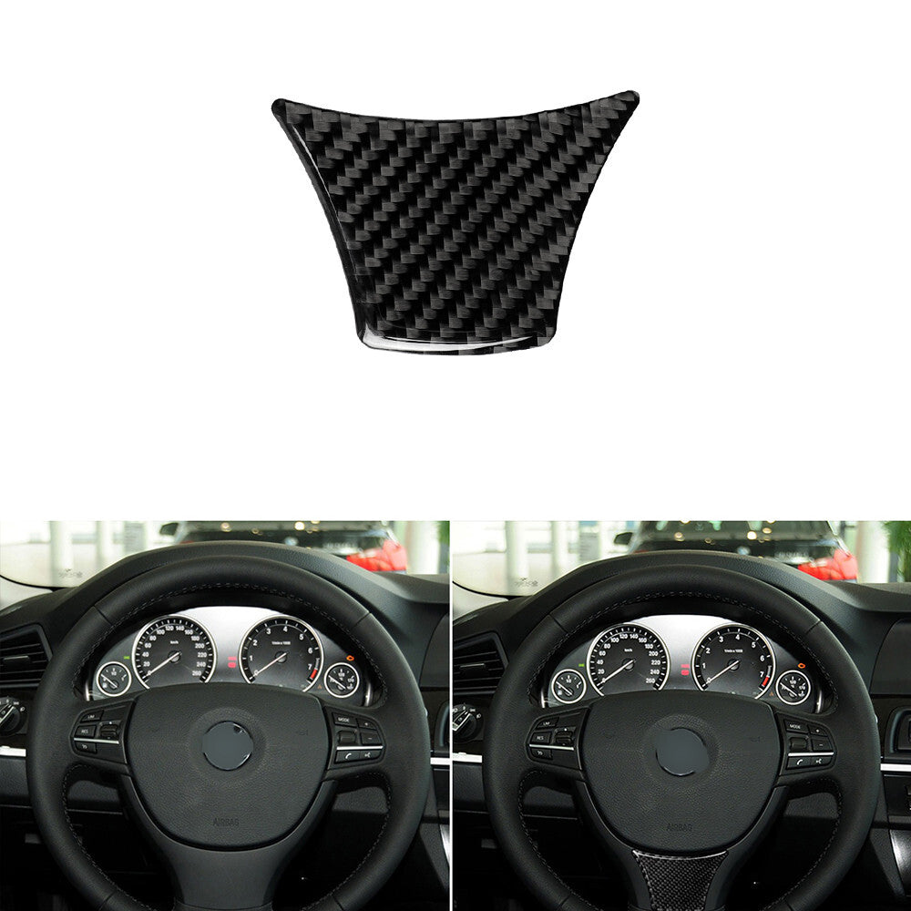 Carbon Fiber Steering Wheel Cover Trim Type B for BMW 5 Series F10 2011-2017