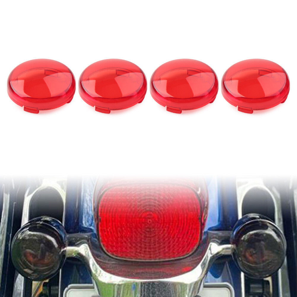 Turn Signal Lens Light Cover Guard for Harley Touring Softail Dyna Red 4pcs