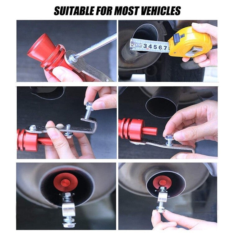 Universal aluminum turbine whistle exhaust muffler pipe blow valve simulator