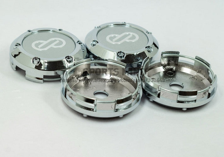4x60mm Volk Ray Silver Chrome Wheel Center Hub Cap Wheel Cover Decal Logo TE37