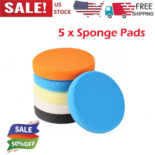 7-inch Face Support Cushion Pad Sponge Pad Cutting Polishing Pad Set (5 Pieces)