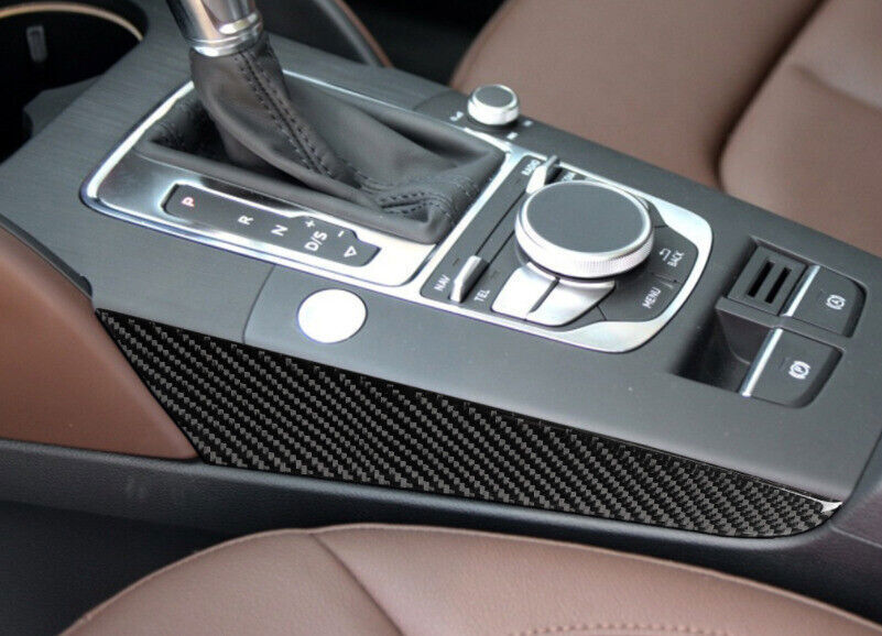 for Audi A3 S3 2014-2020 Real Carbon Fiber Console Gear Shift Both Side Trim 2P