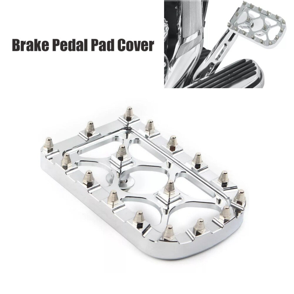Chrome Motorcycle Brake Pedal Pad Cover for Harley Touring 1986-2017 FL Softail