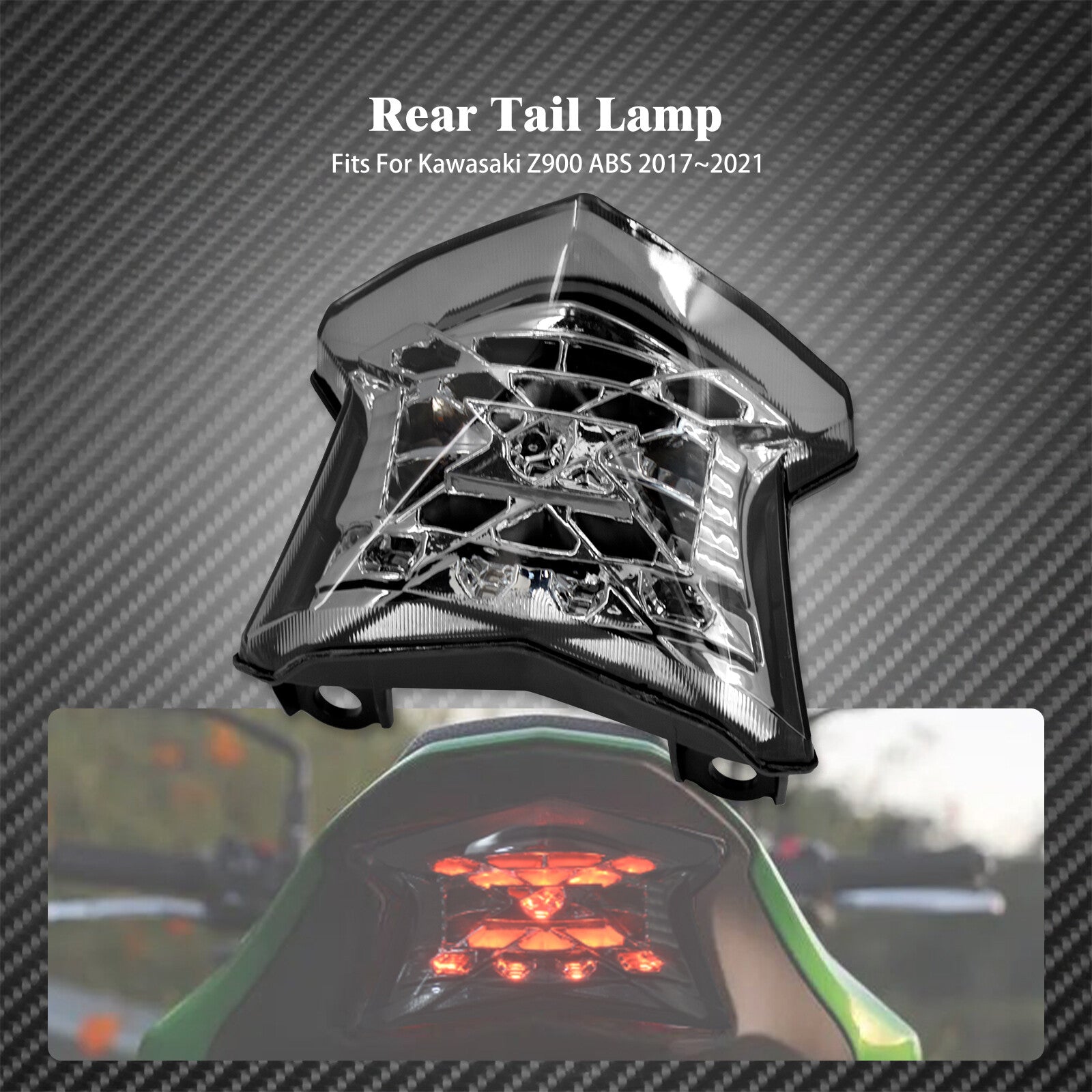 Motorcycle Rear LED Brake Turn Signal Taillight Fit for KAWASAKI Z900/ABS 17-23