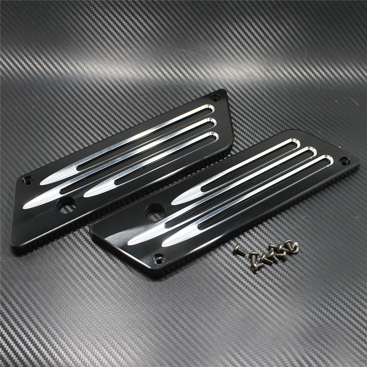 Left Right Black Saddlebag Latch Cover Fit for Harley Touring FLH FLT 1993-2013
