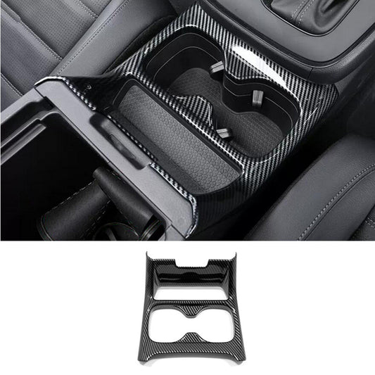 ABS carbon fiber cup holder lid with decorative fiber frame suitable for 2023 and 2024 for Honda CRV.