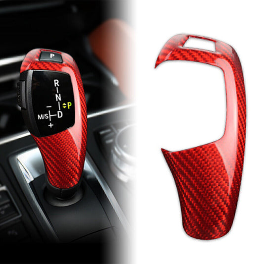 Carbon Fiber Gear Shift Knob Cover Trim for BMW X3/4/5 F20 F22 F30 F32 F10 Red