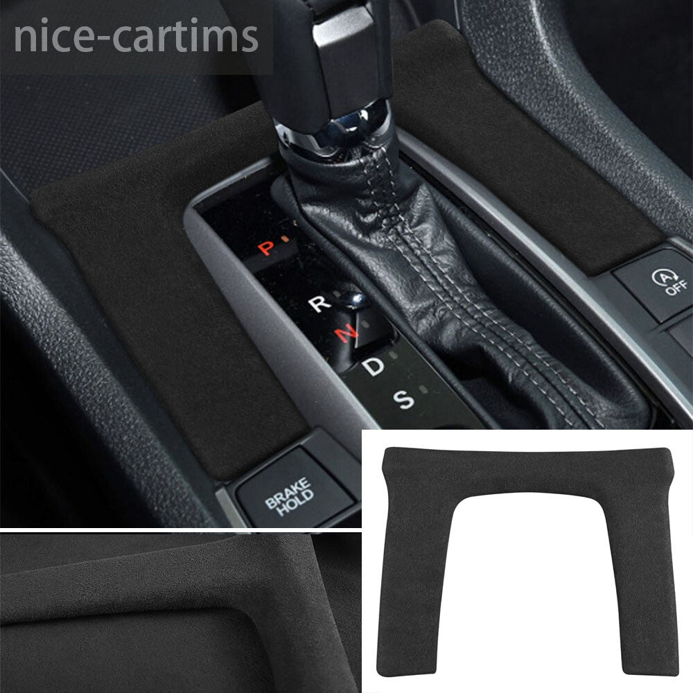 Suede Black Gray Automatic Gear Shift Panel Cover for Honda for Civic 10th 2016-2021