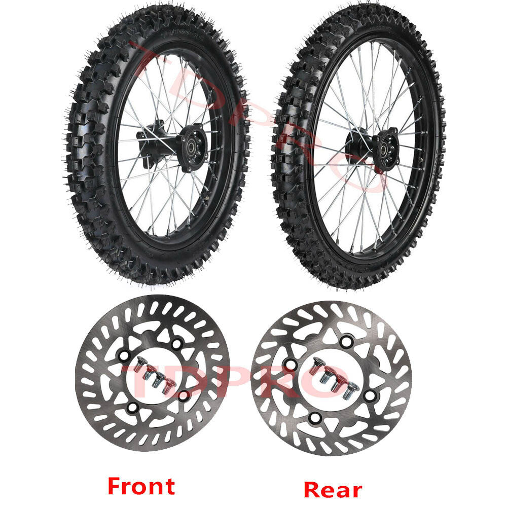 19-inch and 16-inch wheels, 70/100-19 and 90/100-16 tires, rims, dirt pits, bicycle repair, 150cc, 200cc, 250cc...