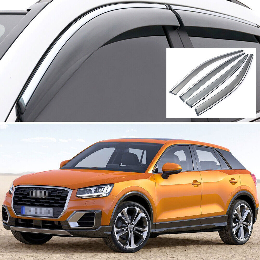 4X Side Window Deflector Visors Sun Rain Guards Vent Shade for 2017-2024 for Audi Q2