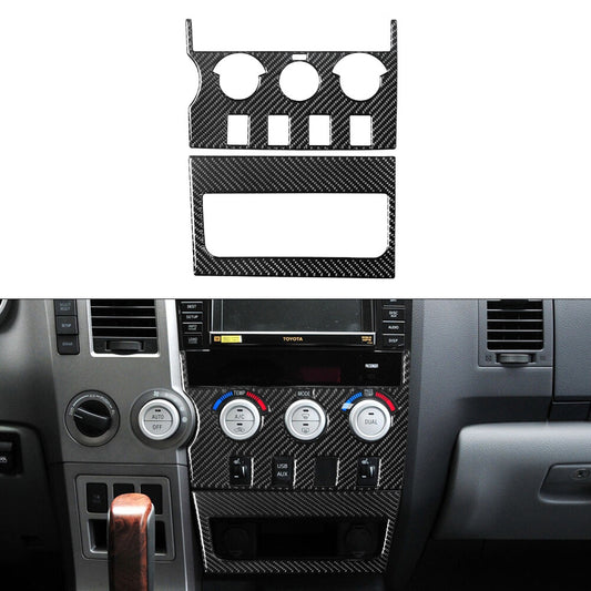 2X Central A/C Control Panel Type A Trim Carbon Fiber for Toyota Tundra 2007-013
