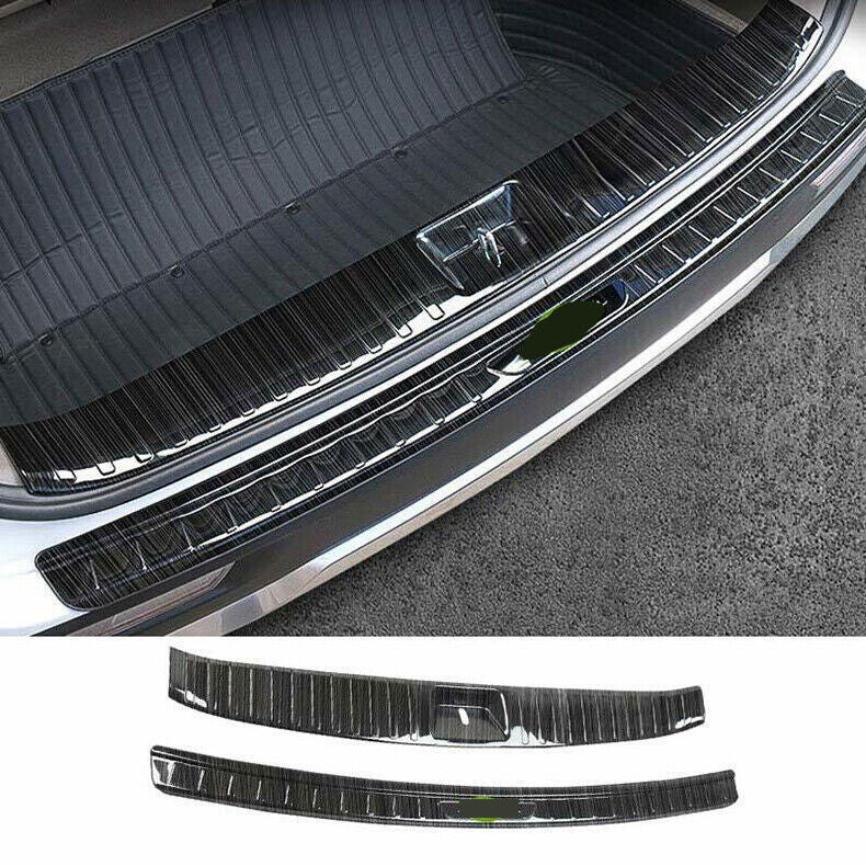 for Kia Carnival 22-23 Black Steel Rear Bumper Protector Sill Plate Guard Set 2x