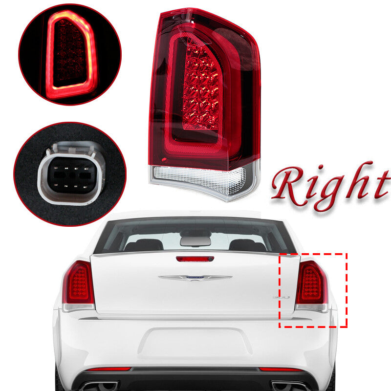 1PCS Right Black Tail Light for Chrysler 300 2015-2023 LED Turn Signal Light