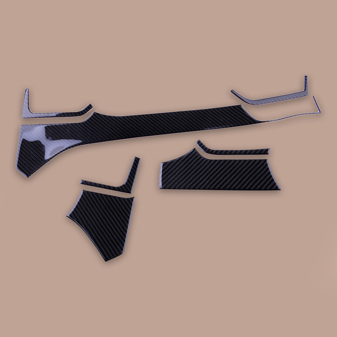 Carbon Fiber Black Dashboard Panel Trim Cover Decor Kit Fit for Tesla for Model S