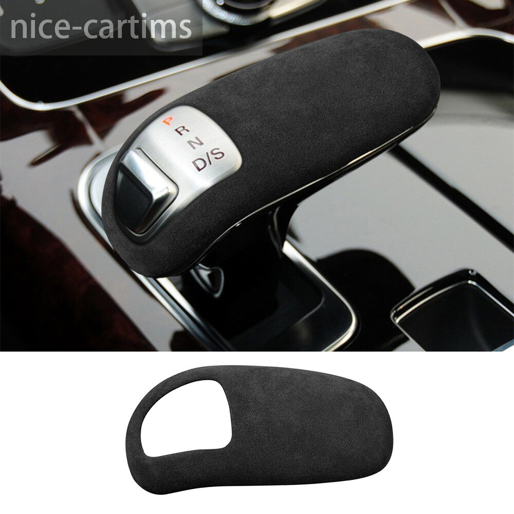 Suede Black Gray Console Gear Shift Knob Cover for Audi for A8 2011-2017 Accessories