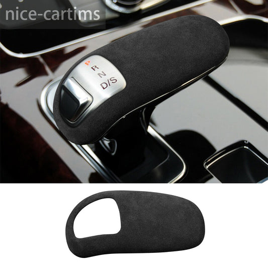 Suede Black Gray Console Gear Shift Knob Cover for Audi for A8 2011-2017 Accessories