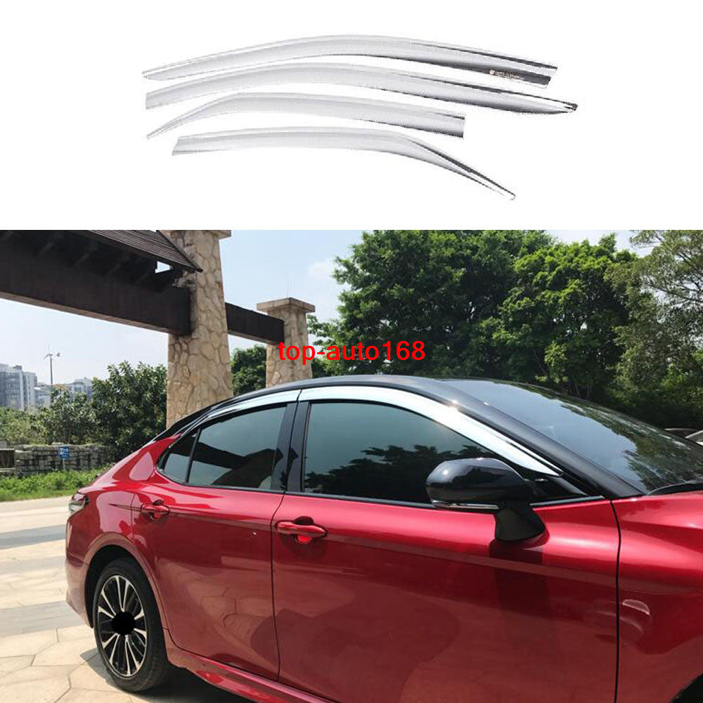 for Toyota for Camry 2018-2023 Chrome Window Visor Vent Shades Sun Rain Guard trim