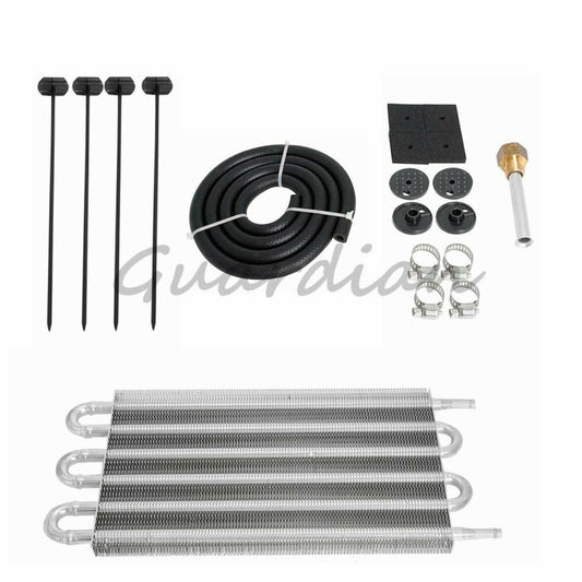 6-row radiator remote control universal aluminum transmission oil cooler + mounting kit