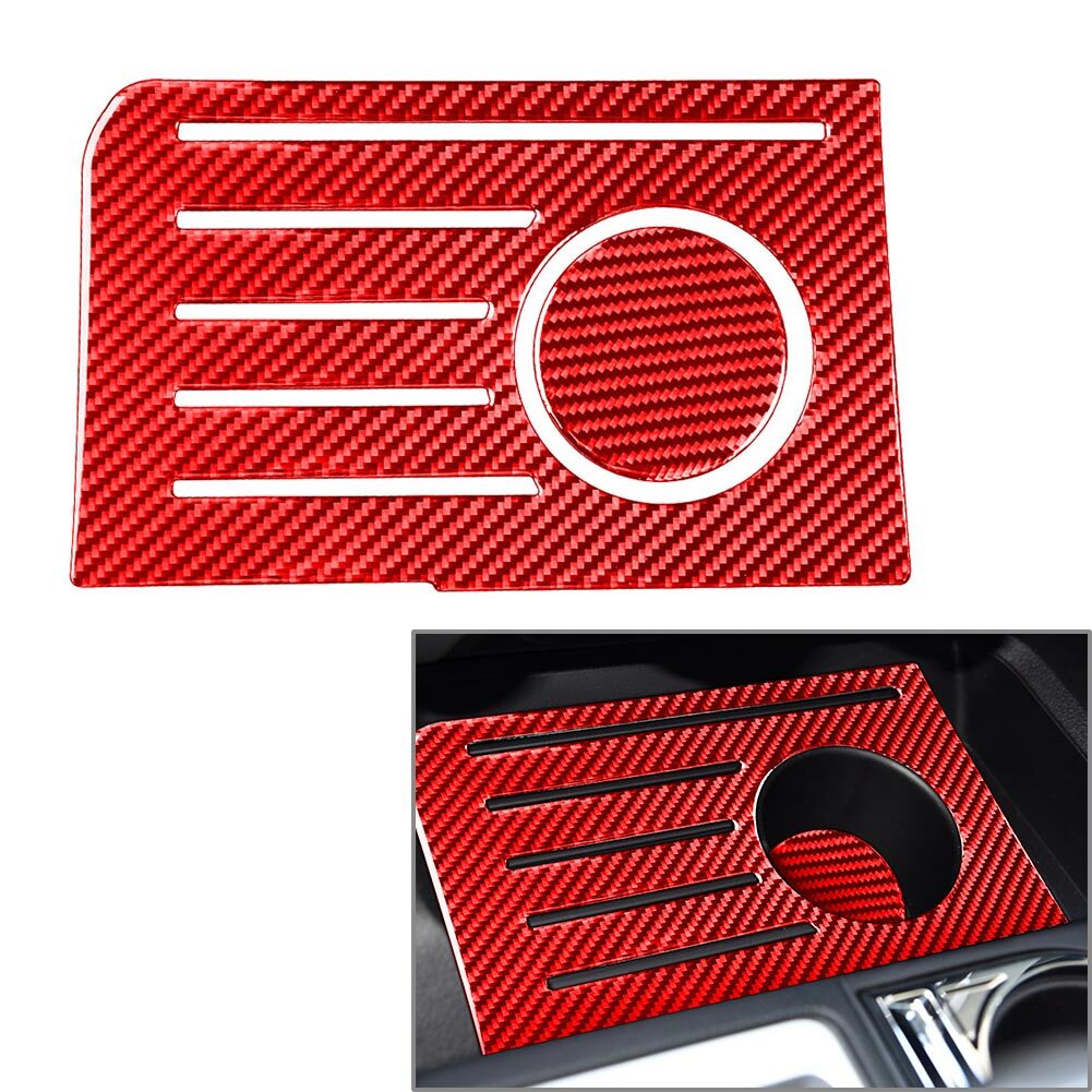 for Toyota Tundra 2014-21 Front Console Water Cup Holder Storage Panel Cover Red